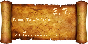 Bums Tanázia névjegykártya